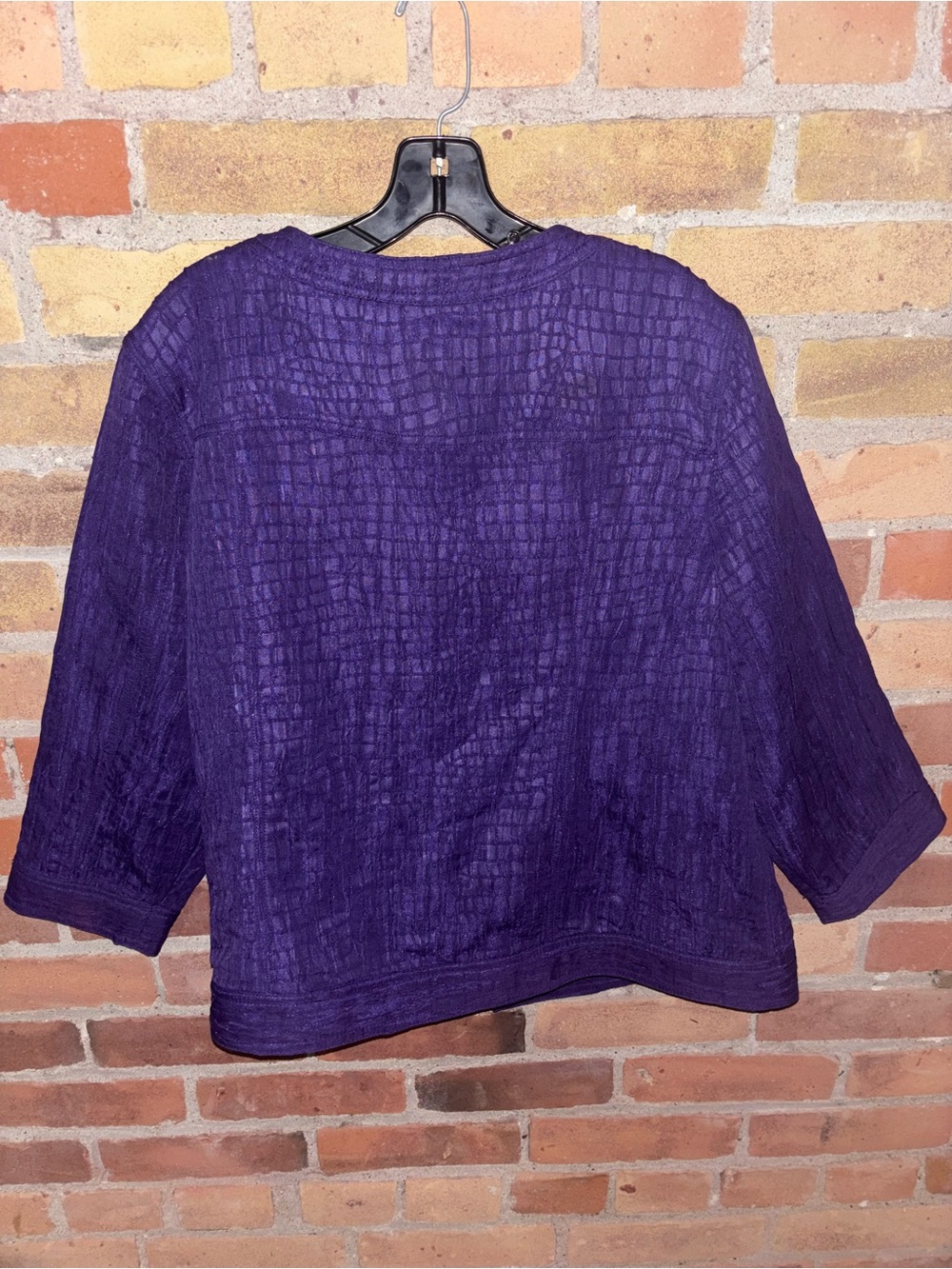 Ruby Rd. Deep Purple Textured Button Jacket - Picture 4 of 4